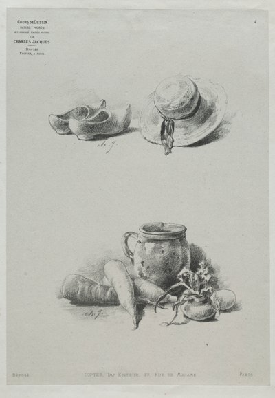 Curso de Dibujo: No. 4 - Naturaleza Muerta de Charles Emile Jacque