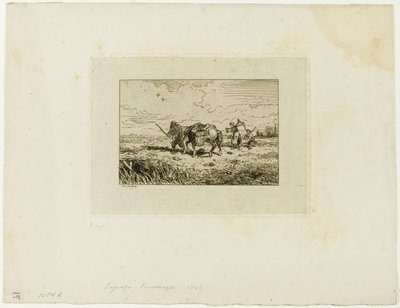 Cruzando el puente de Charles Emile Jacque