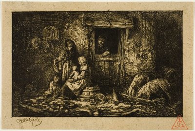 Entrada de una granja de Charles Emile Jacque