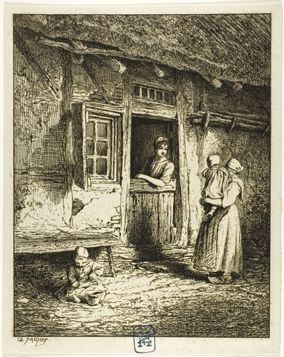 Entrada a la casa de un campesino de Charles Emile Jacque