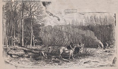 Febrero del Álbum de temas rústicos, 1859 de Charles Emile Jacque