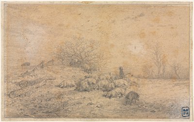Manada de Cerdos, c. 1845 de Charles Emile Jacque
