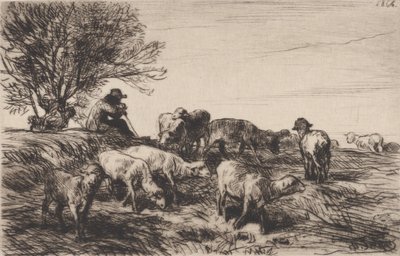Rebaño de Ovejas, 1864 de Charles Emile Jacque