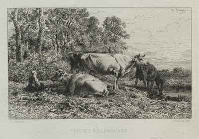 Vacas holandesas de Charles Emile Jacque