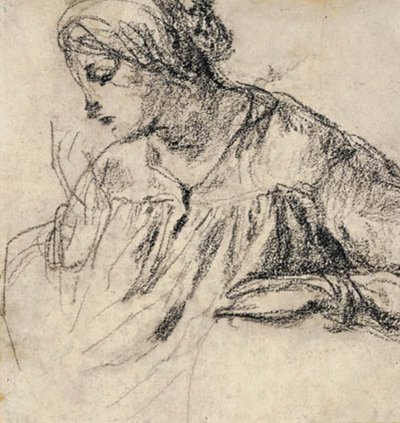 Mujer con el rostro de perfil de Charles Emile Jacque
