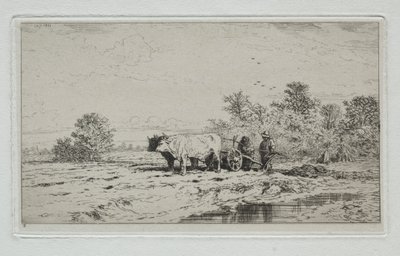 Paisaje, trabajadores de Charles Emile Jacque