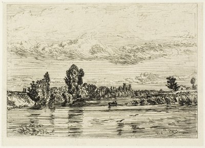 Paisaje cerca de Asnières de Charles Emile Jacque