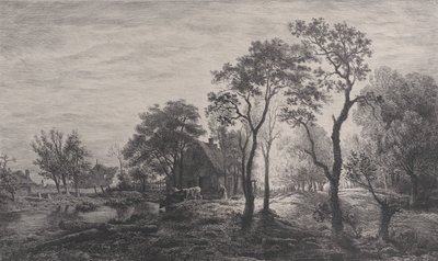 Paisaje, después de un boceto de Eglon van der Neer, 1862 de Charles Emile Jacque