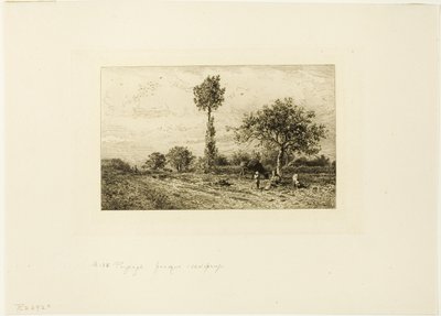 Paisaje con camino curvo de Charles Emile Jacque