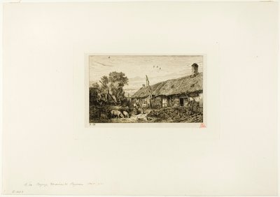 Paisaje con casa campesina de Charles Emile Jacque