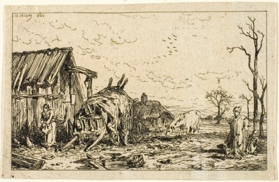 Paisaje con Carro Desenganchado de Charles Emile Jacque