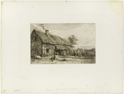 Paisaje con Vivienda Campesina de Charles Emile Jacque