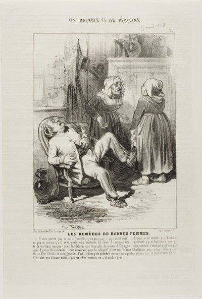 Remedios antiguos para mujeres (lámina 6) de Charles Emile Jacque