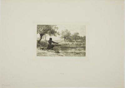 Pesca con caña de Charles Emile Jacque