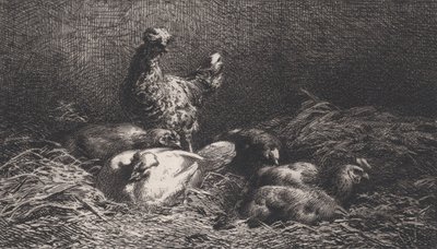 Poules, 1867 de Charles Emile Jacque