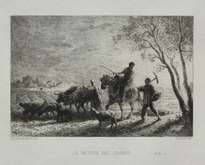 Regresando de los campos de Charles Emile Jacque