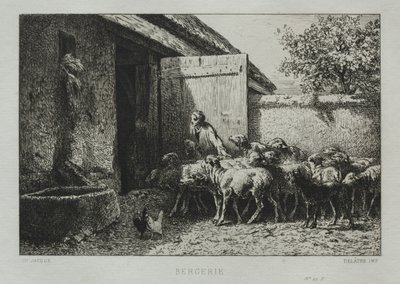 Redil de ovejas de Charles Emile Jacque