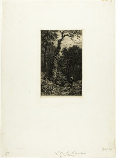 Cazando becadas de Charles Emile Jacque