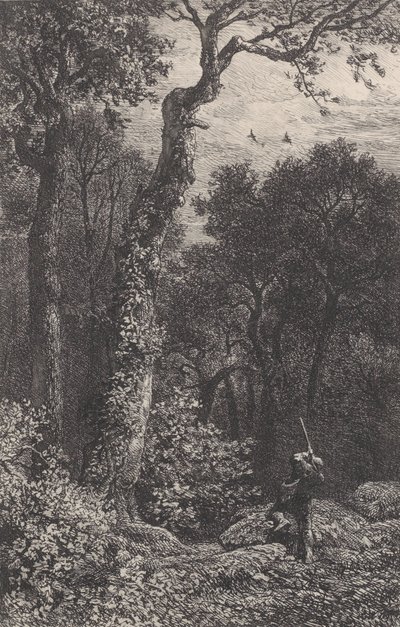 Cazando una becada de Charles Emile Jacque