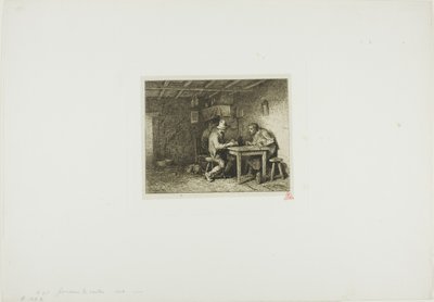 Los jugadores de cartas de Charles Emile Jacque
