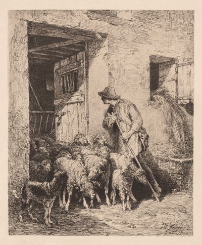 La manada sale La Sortie du Troupeau, 1876 de Charles Emile Jacque