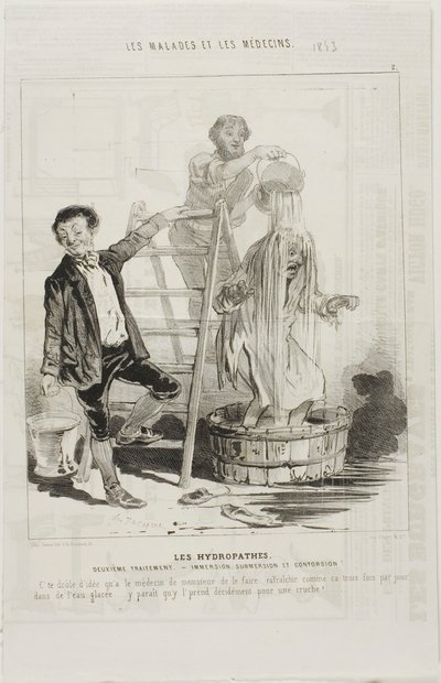 Los hidropatas: Segundo tratamiento (lámina 2) de Charles Emile Jacque