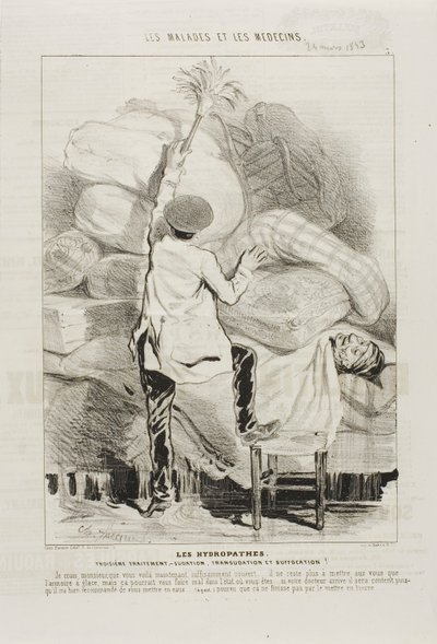 Los hidrópatas: Tercer tratamiento (placa 3) de Charles Emile Jacque