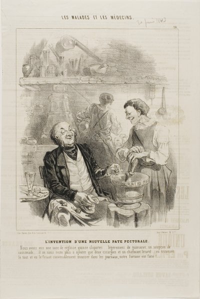 La Invención de un Nuevo Elixir para el Pecho (lámina 14) de Charles Emile Jacque