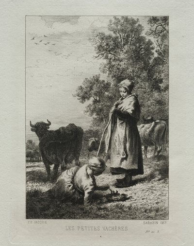 Los pequeños pastores de vacas de Charles Emile Jacque