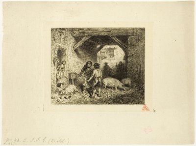 Los matadores de cerdos de Charles Emile Jacque
