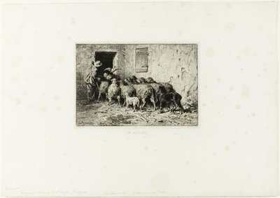 Las ovejas regresando a casa de Charles Emile Jacque
