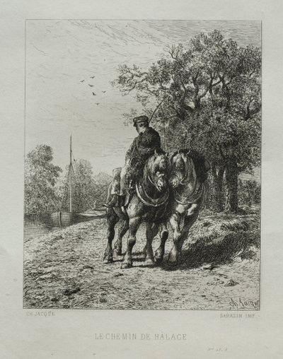 El camino de sirga de Charles Emile Jacque