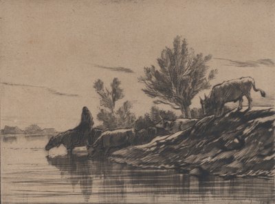 El abrevadero, 1848 de Charles Emile Jacque