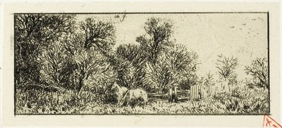 Dos caballos en un bosque de Charles Emile Jacque