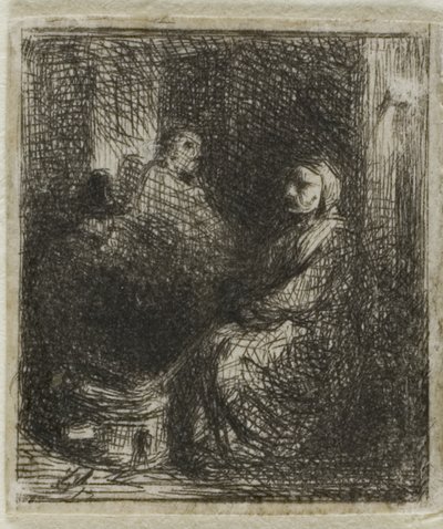 Mujer Vendiendo Comida Frita de Charles Emile Jacque
