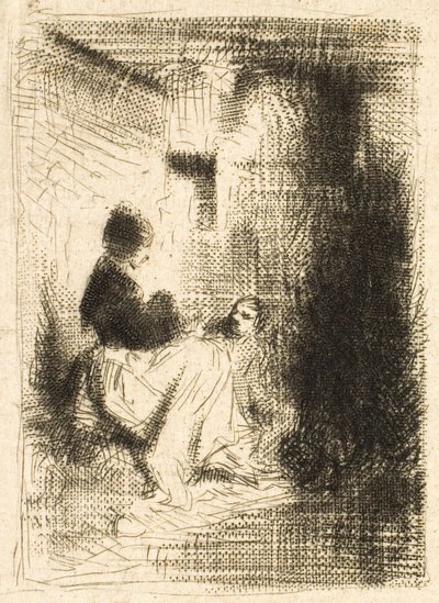 Mujer y sus hijos de Charles Emile Jacque