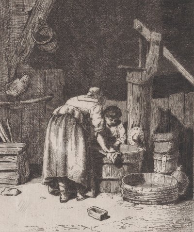 Mujeres lavando, ca. 1845-50 de Charles Emile Jacque