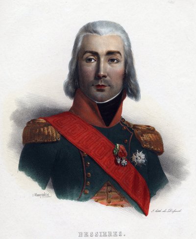 Retrato de Jean Baptiste (Jean-Baptiste) Bessieres (1768-1813), Mariscal de Francia - Mauraisse, Charles Emile (1799-1852) - 1835 - Litografía, acuarela - 32x24 - Colección privada de Charles Emile Mauraisse