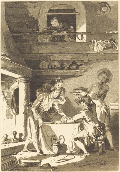 El paté de anguilas de Charles Emmanuel Patas after Jean Honoré Fragonard