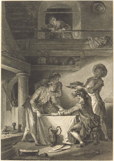 El paté de anguilas de Charles Emmanuel Patas after Jean Honoré Fragonard
