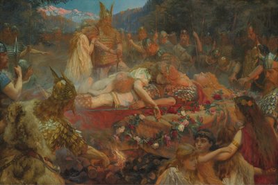 Muerte de un guerrero vikingo, 1909 de Charles Ernest Butler