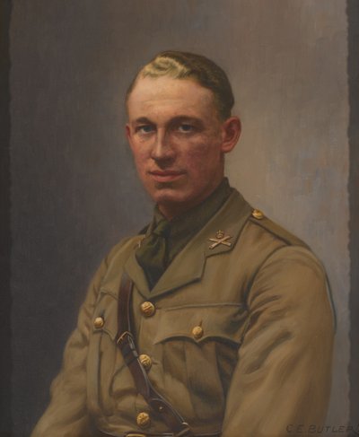 Teniente A L Bobby, Cuerpo de Ametralladoras y el Regimiento de Middlesex, circa 1917 de Charles Ernest Butler