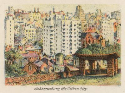 Sudáfrica: Johannesburgo, la ciudad dorada (litografía en color) de Charles Ernest Peers