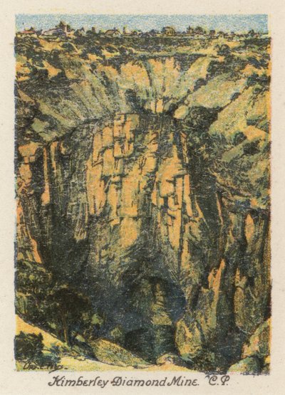 Sudáfrica: Mina de diamantes Kimberley, CP (litografía en color) de Charles Ernest Peers