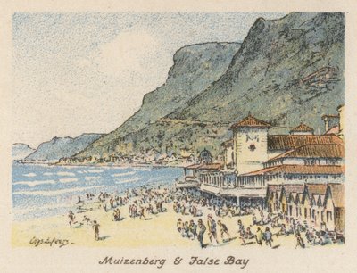 Sudáfrica: Muizenberg y False Bay (litografía en color) de Charles Ernest Peers