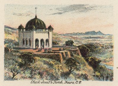 Sudáfrica: Tumba del jeque Josef, Faure, CP (litografía en color) de Charles Ernest Peers