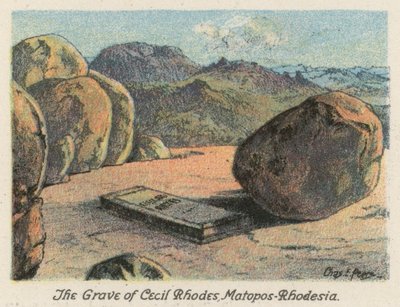 Sudáfrica: La tumba de Cecil Rhodes, Matopos, Rodesia (litografía en color) de Charles Ernest Peers