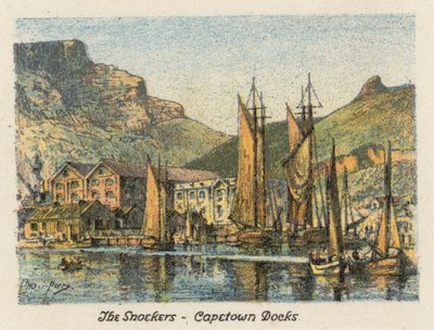 Sudáfrica: The Snoekers, Capetown Docks (litografía en color) de Charles Ernest Peers