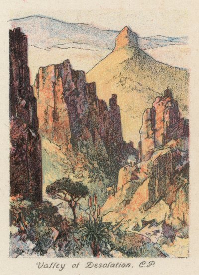 Sudáfrica: Valle de la Desolación, CP (litografía en color) de Charles Ernest Peers