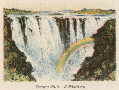 Sudáfrica: Cataratas Victoria, Rodesia del Sur (litografía en color) de Charles Ernest Peers